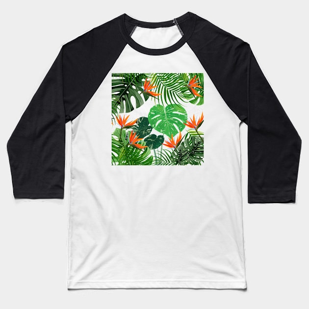 leaves tropical Baseball T-Shirt by DewaJassin